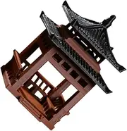 COOPHYA Miniature Garden Decoration Pavilion Statue for Home Decor Unique Bonsai Fish Tank Adornment Fine Workmanship Realistic Colors for Aquariums and Micro Landscapes