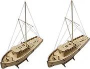 Binxind 2X Ship Assembly Model DIY Kits Wooden Sailing Boat 1:30 Scale Decoration Toy Gift