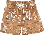 [RPLIFE] Boys Swim Shorts, Toddler Swim Boy 2t, Gingerbread Cookies Brown