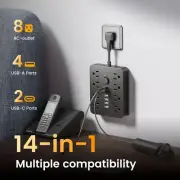 Power Strip Surge Protector with USB Ports Extension Cord with Multiple Outlets