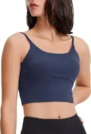 NWT~ Lemedy sz 2xl Sports Bra Navy built in Bra shelf Active Tank padded T27