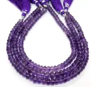 AAA + African Amethyst smooth rondelle beads, Amethyst smooth beads
