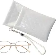 [Generic] Eyeglass Case - Portable Sunglasses Pouch Organizer,Lightweight Portable Double Pockets Design Slim Protective Compact Pouch for Women Men Kids Family Friends