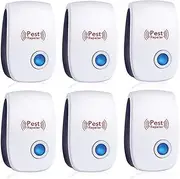 (6 Pack) Ultrasonic Pest Repeller, Electronic Plug in Sonic Repellent pest Control for Insects Roaches Ant Mice Bugs Mouse Rodents Mosquitoes Spiders, Home, Office, Warehouse, Hotel