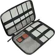 Electronic Organizer Bag Portable Digital Accessories Storage Pouch Compact Cable Packing Case for Power Adapters Cables Memory Cards Grey