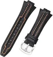 YCBFGAZATK Fit For Seiko SNL029P2SNL021P1SNA595P2S Watchbands Convex With Tool 27X15mm Comfortable Black Orange Watch Strap
