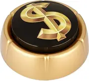 Cash Register Sound Button | Makes Loud Cha-Ching Noise | Big Dollar Sign | Shiny Gold Color Bling Base | Funny Easy Gift | Office Desk Item for Sales and Entrepreneurs Nut Batteries Included