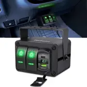 Nilight 2 Gang Rocker Switch Box 12V SPST ON Off Toggle Switch PD Type C