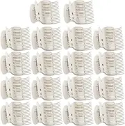 18 Pieces Hot Roller Clips Plastic Hair Curler Claw Clips Roller Clips for Small, Medium, Large and Jumbo Hair Rollers (White)
