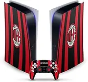 Head Case Designs Officially Licensed AC Milan Home 2021/22 Crest Kit Vinyl Faceplate Sticker Gaming Skin Decal Compatible with Sony Playstation 5 PS5 Digital Edition Console and DualSense Controller