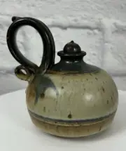 Mid Century Studio Pottery Finger Oil Lamp Vintage Signed Unused