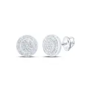 10K WHITE GOLD ROUND DIAMOND CLUSTER NICOLES DREAM COLLECTION EARRINGS 1/3
