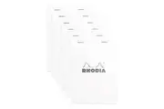 6x Rhodia No13 Top Stapled A6 Notepad Office Stationery Note Pad 5x5 Grid White