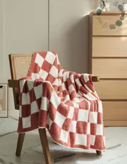 130x160cm Checkered Grid Chessboard Warmer Comfort Cozy Throw Blanket