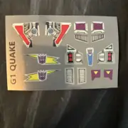 Transformers G1 Quake Stickers