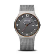 Bering Time - Solar - Mens Brushed Grey Watch - 14440-073-A