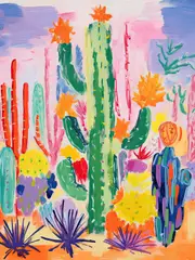 [Namly Design] Poster - Colorful Cactus Art