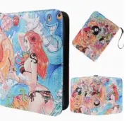 One Piece Card Book TCG Binder Premium leather Luffy Nami Bikni Waifu 4GRID