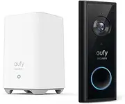 [eufy Security] Video Doorbell S220 2K (Battery-Powered) with HomeBase, 2K HD, No Monthly Fee, On-Device AI Detection,16GB Local Storage, Simple Self-Installation, Compatible Devices