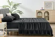 Ovela 100% Natural Bamboo Bed Sheet Set (Charcoal, Double) - OVNBBSSCHDA