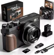 Digital Cameras 4K 56MP 16X Compact Video Camera with 2 Batteries for Beginner