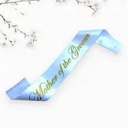 White Mother of the Groom Fabric Sash - Gold Glitter Print