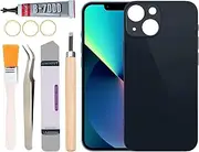 [Yuntunele] Back Covers Glass Replacement for iPhone 13 All Carriers with Professional Tool Set (Black)