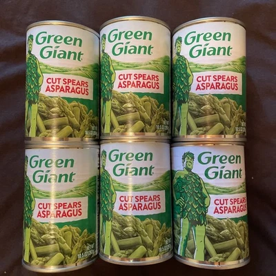 Lot 6 Green Giant Cut Asparagus Spears Canned Canned ￼10.5 Oz Free Shipping