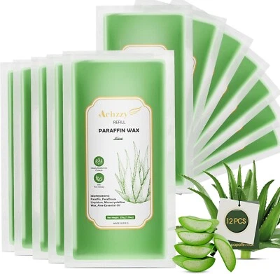 Natural Paraffin Wax Refills, 12-Pack Paraffin Wax Blocks of Aloe Scent ....