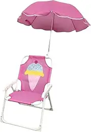 TENOL Kids Camping Chair Folding Chair with Umbrella Lightweight Portable Beach Chair for Park, Backpacking Travel Picnic Courtyard