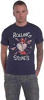 [Rock Off] The Rolling Stones T Shirt Hackney Diamonds Heart Official Unisex Navy Blue S