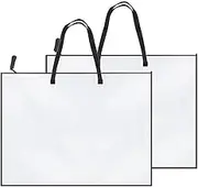 Mellisso 2 Pack 19X25 Inches Art Portfolio Case, Portfolio Folder for Artwork, Posters Storage Bag with Zipper and Handle Folder Easy to Use