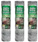 308475B 36" x 50' 2" Mesh Poultry Netting Chicken Wire Fence Fencing - 3 Rolls