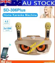 ✅SD306Plus Bluetooth Karaoke Machine Wireless Speaker 2X Microphone Home KTV USB