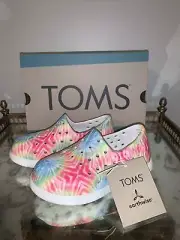 Toms Tiny Alpargata Shoes Child’s 9 Mallow Molded Firecracker Tie Dye EVA Beach
