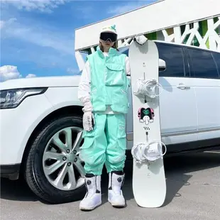 #NorthWhite熒光綠透明口袋滑雪服3件套防風防水保暖炫酷雪衣雪褲