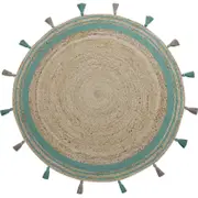 Home Bazar 160 x 160cm Green Mykonos Round Jute Rug