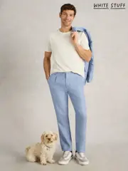 White Stuff Blue 100% Linen Trousers (W22663) | $161