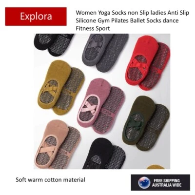 Non-slip Yoga Socks, Yoga Pilates Ballet Grip Socks Fits 35-39 - Warm Version