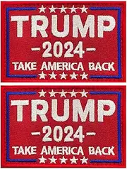[taifeng] 2 PC Trump Flag 2024 Patch Take America Back Flags Patches Save America Again Flag Patch for Backpack Hat