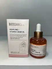 Biossance Squalane + Vitamin C Rose Oil, 1 Fl Oz, New in Slightly Damaged Box