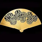 [Generic] Full Metal Hand Held Folding Fan, Gold Stainless Steel Material, Kungfu Metal Hand-Folded Handmade Fan, Easy To Carry Self-Weapon,Suitable For Carrying, Decorating, Fanning, Gift Giving