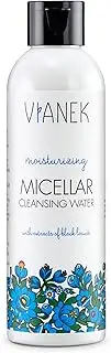 VIANEK Moisturising Micellar Cleansing Water Makeup Remover for Sensitive Skin Removes Eyes Lips Makeup Also Suitable for Waterproof Makeup Vegan Natural Cosmetics Size 200ml
