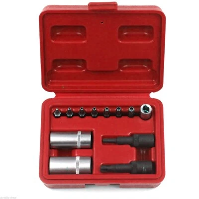 12pcs Air conditioning HVAC repair tool set 1/4" Drive Valve Cap Removers Core