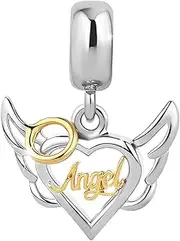 [SBI Jewelry] Women Love Wings Gold My Angel Charm for Bracelet Compatible with Pandora Bracelet Girls Dangle Anniversary Birthday, Non-Precious Metal, No Gemstone