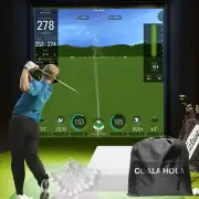 Golf Impact Screen with Upgraded Grommet Slings, 3D Air Mash Golf Simulator I...
