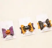 2023 Halloween pumpkin spider ghost glitter hair clips for toddler girl kids NEW