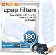 RespLabs CPAP Filters Compatible with ResMed AirSense 10, S9, AirStart, and AirCurve Style CPAP Machine - 180 Filter Pack