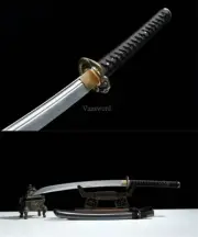 20'' UNOKUBI ZUKURI 9260 Spring Steel Japanese Wakizashi Samurai Sword Full Tang