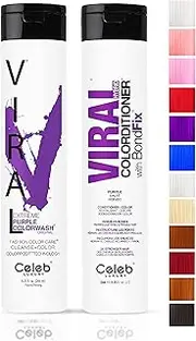 Celeb Luxury Intense Color Depositing Colorwash Shampoo + BondFix Rebuilder, Vegan, Sustainably Sourced Plant-Based, Semi-Permanent, Viral and Gem Lites and Duo Bundle Sets